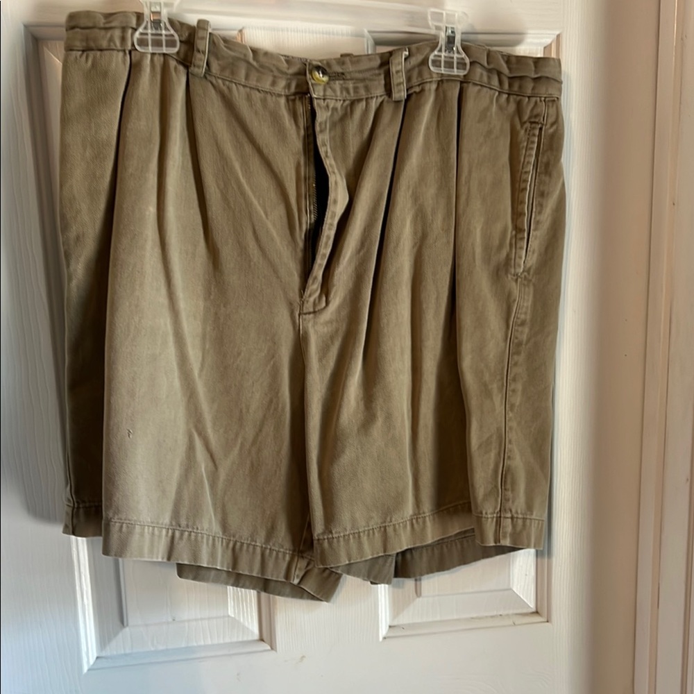 Chaps Tan Flat Front Shorts Classic Style